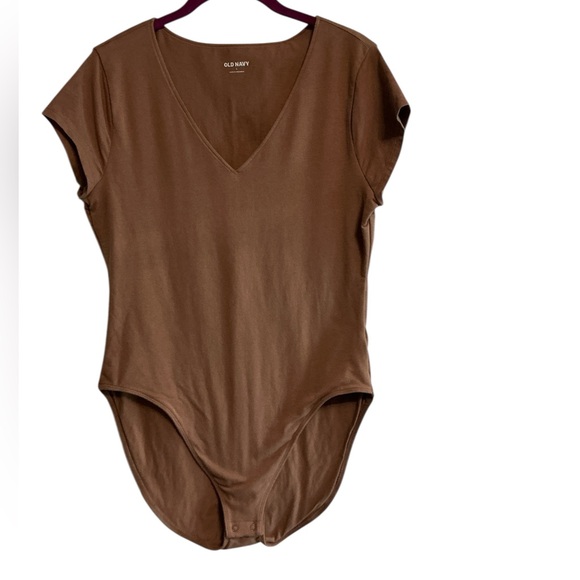 Old Navy Tops - Old Navy Chocolate Brown V-Neck Bodysuit